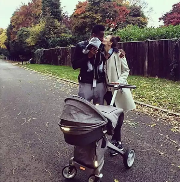 Mikel Obi And Babymama Take Their twins On A Stroll